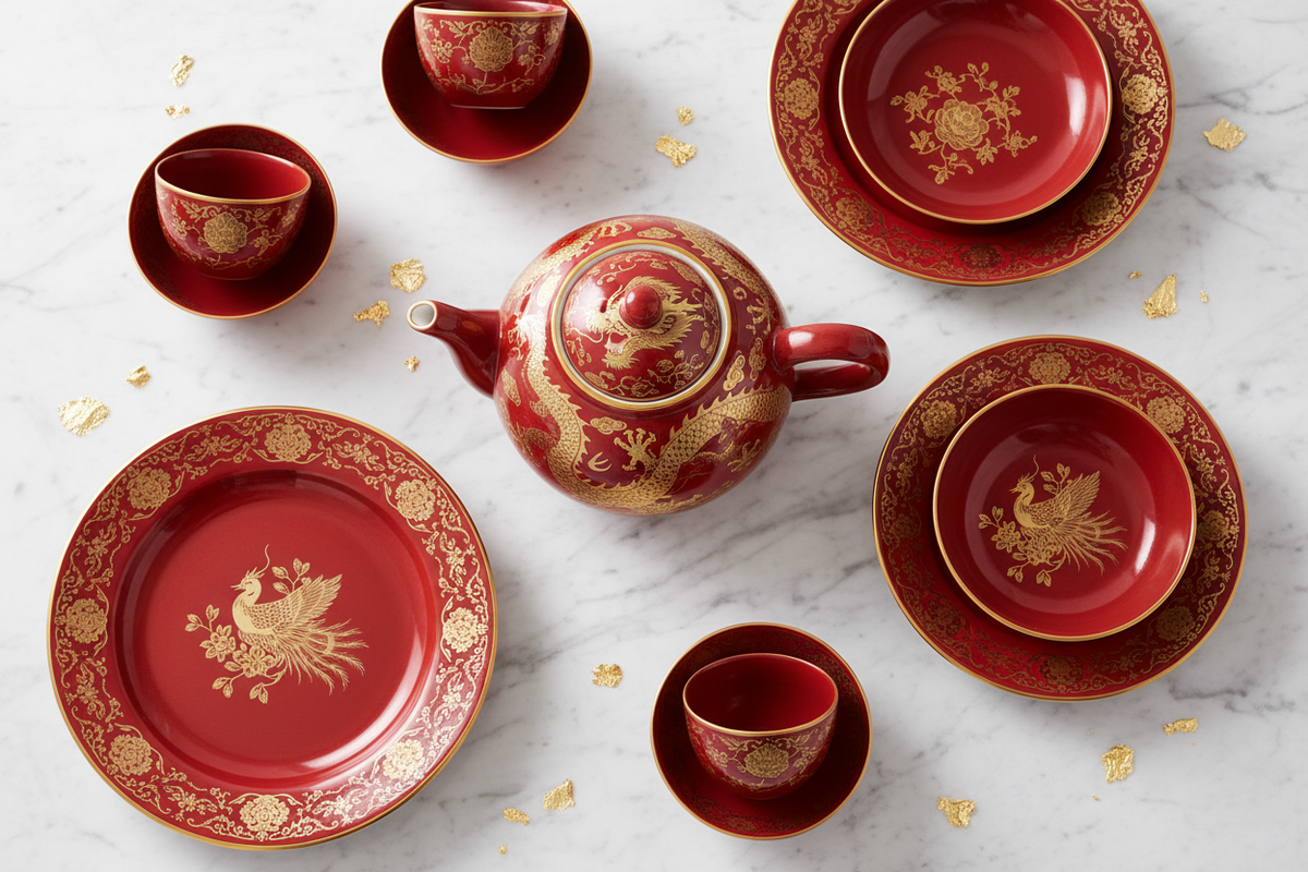 Opulent Dining - Red Gold White